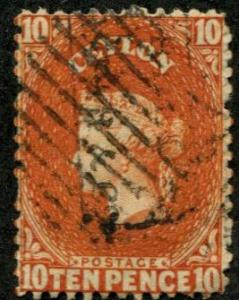 Ceylon SC#56a / SG#58b Victoria, 10d, SG wmk 5 (see below)