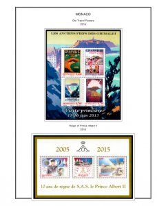 COLOR PRINTED MONACO 2011-2020 STAMP ALBUM PAGES (63 illustrated pages)