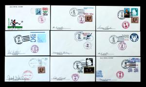 US Stamp Collection of 9 Ohio Covers Signed by 8 Different Postmasters.