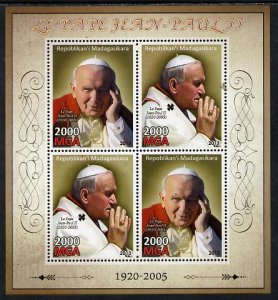 MADAGASCAR - 2013 - Pope John Paul II - Perf 4v Sheet - MNH-Private Issue