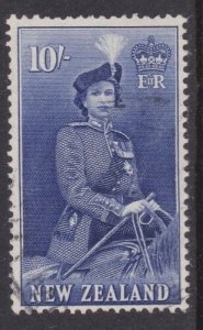 NEW ZEALAND 1953 10/- Queen on Horseback fine used..........................Y345 