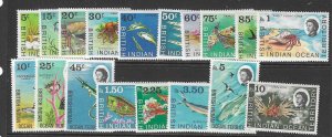 BRITISH INDIAN OCEAN TERR SG1/16 1968 DEFINITIVE SET MNH