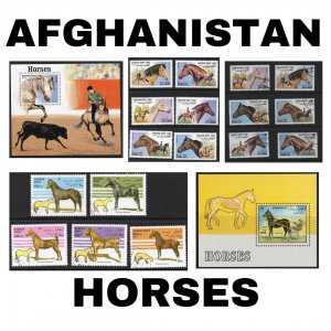 Thematic Stamps - Afghanistan - Horses - Choose from dropdown menu