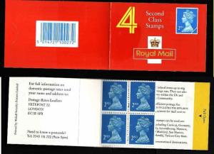 Great Britain BK966- four 2nd class stamps-litho-complete NH booklet-