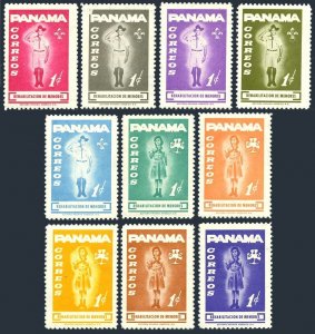 Panama RA52-RA61 blocks/4,MNH.Mi Zw 52-61. Postal Tax 1964.Boy Scout,Girl Scout.