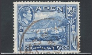 Aden 1939 King George VI & Mukalla 2 1/2a Scott # 21 Used