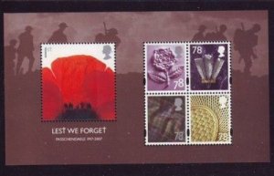 Great Britain Sc 2530a 2007 Battle of Passchendal stamp sheet mint NH