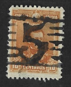 BOLIVIA Scott #65 Used 10c  Jose de Sucre stamp with 5 Cancel 2022 CV $2.00+