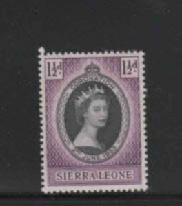 SIERRA LEONE #194 1953 CORONATION ISSUE MINT VF LH O.G