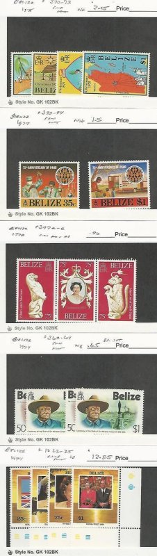 Belize, Postage Stamp, #370-3, 393-4, 397ac, 363-4 Mint NH, 1022-5 LH, JFZ