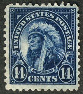 US #565 VF mint never hinged, great color,  14c Indian,  SUPER SELECT!