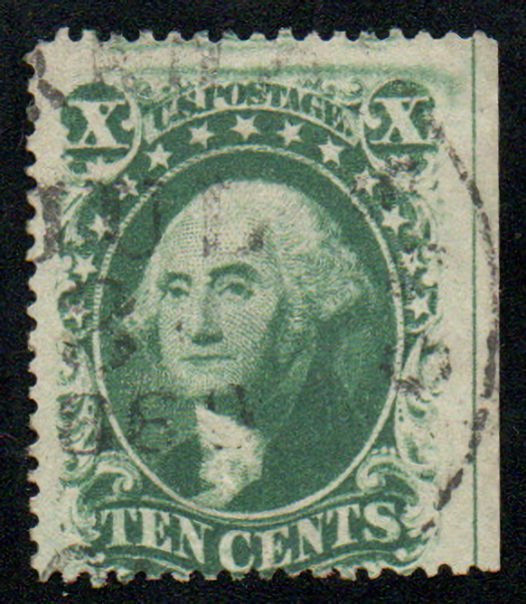 US #35 Fine+, town cancel, line in margin at right, very nice color!
