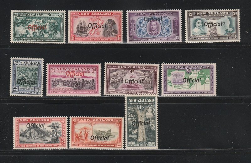 New Zealand O76-O86 Set MH Overprints