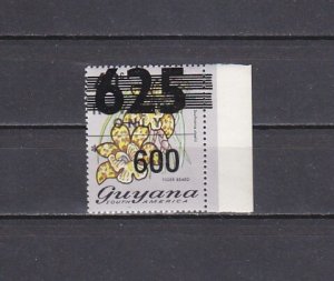 Guyana, Scott cat. 996. 625 Blacked out. 600 o/p on Orchid value.