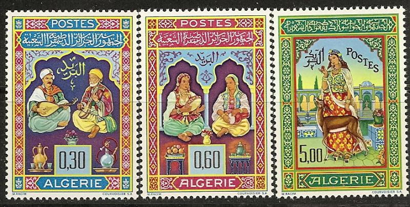 Algeria 341-43 MNH 1965 Miniatures by Mohammed Racim CV $18.