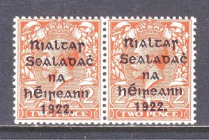 IRELAND — SCOTT 22  — 1922 2d COIL PAIR, TYPE I, HARRISON OVPT. — MNH — SCV $90