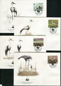 100 - Malawi 1987 - Birds - Wattled Cranes - FDC