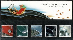 G.B.QE II 1996 CLASSIC SPORTS CARS MINT (NH) SG1945-49 P.O.PACK 271 SUPERB