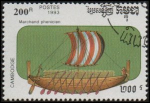 Cambodia 1291 - Cto - 200r Phoenician Galley (1993)