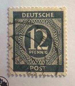 Germany 1946  Scott  539 used  - 12pf,   Numeral