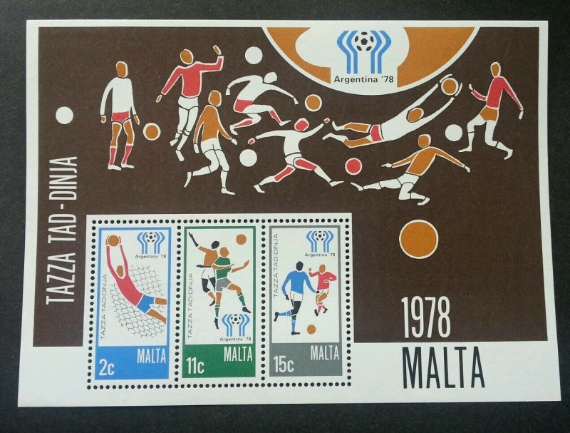 *FREE SHIP Malta FIFA World Cup Argentina 1978 Football Soccer Sport (ms) MNH