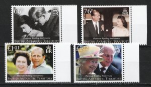 2017 BAT British Antarctic Territory Sc# 531-34, QEII Platinum Wedding. MNH Cv$9