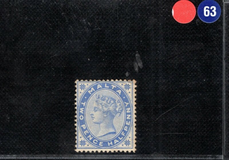 MALTA QV Stamp SG.24 2½d Dull Blue (1885-90) Mint MM Cat £65- RBLUE63