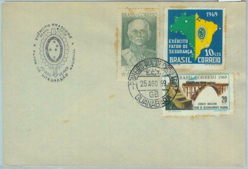 85987  - BRAZIL - POSTAL HISTORY -   FDC COVER 1969   BRIDGE trains ARMY