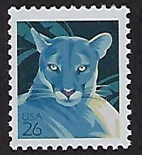 Catalog # 4137 Single Stamp 26 Cent Florida Panther Wildlife Animals Feline