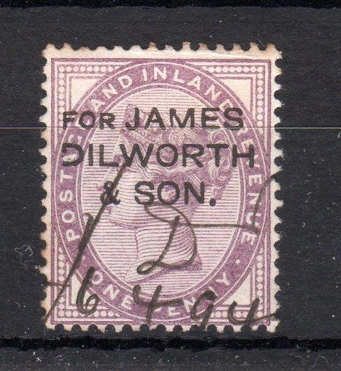 1d LILAC WITH 'JAMES DILWORTH & SON' PROTECTIVE OVERPRINT