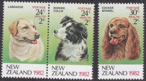 New Zealand # B112-114, Dogs, NH