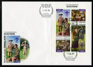 TOGO 2022 110th ANNIVERSARY OF SCOUTING SHEET MINT FIRST DAY COVER