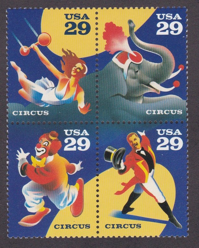 United States # 2753a, Circus Performers, Block of Four, NH