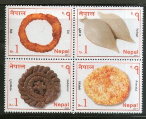 Nepal 2017 Traditional Foods Meals of Nepal Setenant BLK MNH # 12849