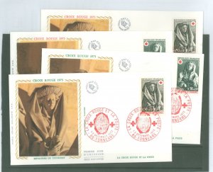 France B471-B472 1973 Mary Magdalene, Mourning Woman, FDC from Cognac and Tonnerre