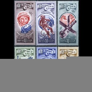 RUSSIA 1977 - Scott# 4589-94 Space Set of 6 NH back thin