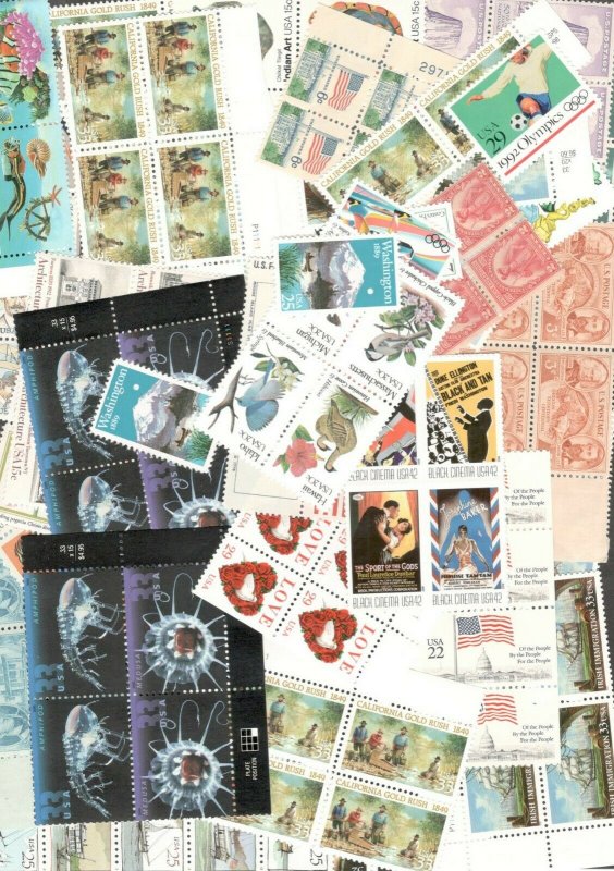 US Discount Postage Stamps Over 500 Mixed Lot Face Value $123.98+ FREE SHIPPING