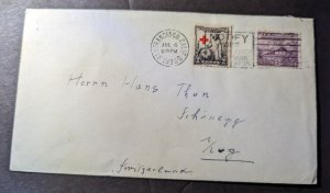 1933 USA Red Cross Cover San Francisco CA to Kug Switzerland