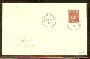 ST LUCIA (P2104B)  1953 KGVI 3C DENNERY 