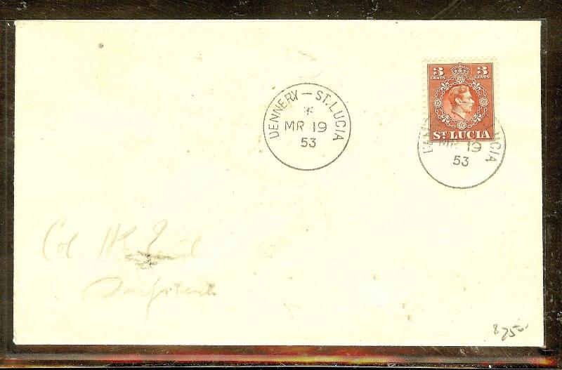 ST LUCIA (P2104B)  1953 KGVI 3C DENNERY