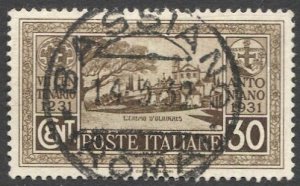 ITALY 1931 Sc 260  30c brown Used  VF, BASSIAN (ROMA) Cancel