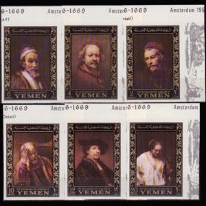 YEMEN KINGDOM 1967 - MI# 278-83 Rembrandt Imp. Set of 6 NH