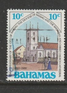 1986 Bahamas - Sc 619 - used VF - 1 single - Christ Church Cathedral