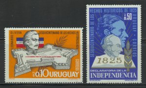 Uruguay Scott 913-14 MNHOG - 1975 Uruguay Independence - SCV $1.50