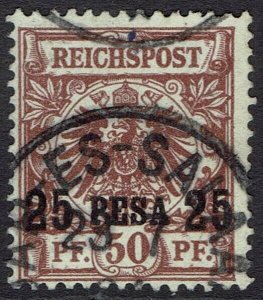 GERMAN EAST AFRICA 1893 EAGLE 50PF USED