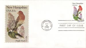 #1981 New Hampshire Birds - Flowers Andrews FDC