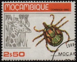 Mozambique 676 - Cto - 2.50e South African Bont Tick / Giraffe (1980)