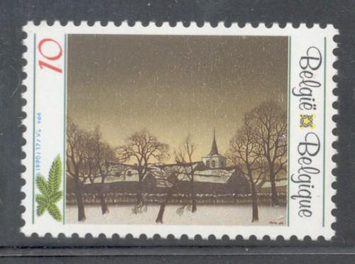 Belgium Sc 1389 1990Christmas Winter Scene stamp mint NH