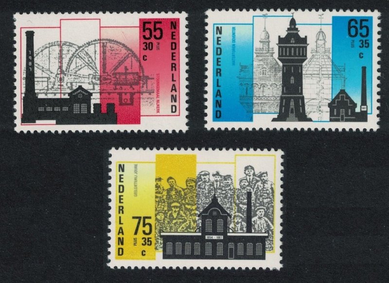 Netherlands Industrial Buildings 3v 1987 MNH SG#1503a-1505 CV£5.10