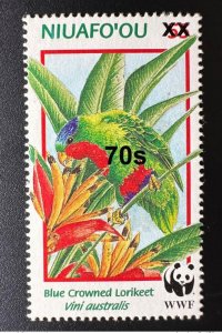 Niuafo'ou 1998 / 2010 Mi. 327 WWF Overloaded Blue Crowned Lorikeet Bird Parrot-